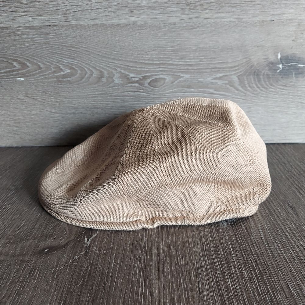 DPC Dorfman Pacific Co Tan Knit Newsboy Gatsby Cabbie Painter Cap Size XL
